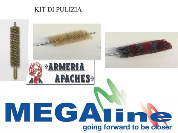 Kit pulizia scovoli per canne fucili e pistola Megaline