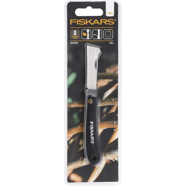 Fiskars Coltello da innesto a penna 17 cm, Acciaio inossidabile k60
