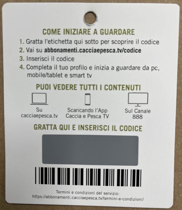 ABBONAMENTO ANNUALE CANALE CACCIA TV