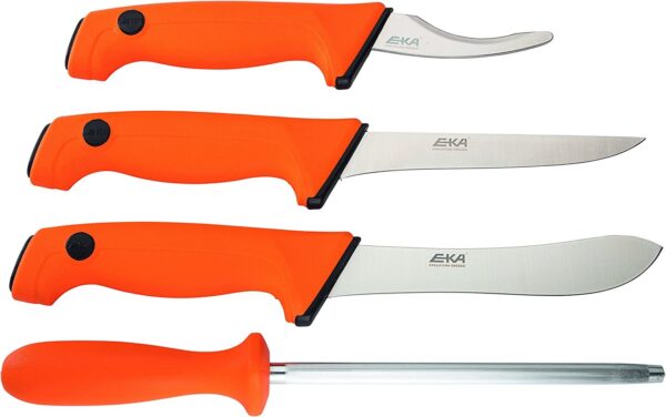 EKA Kit Coltelli professionali arancioni in valigetta