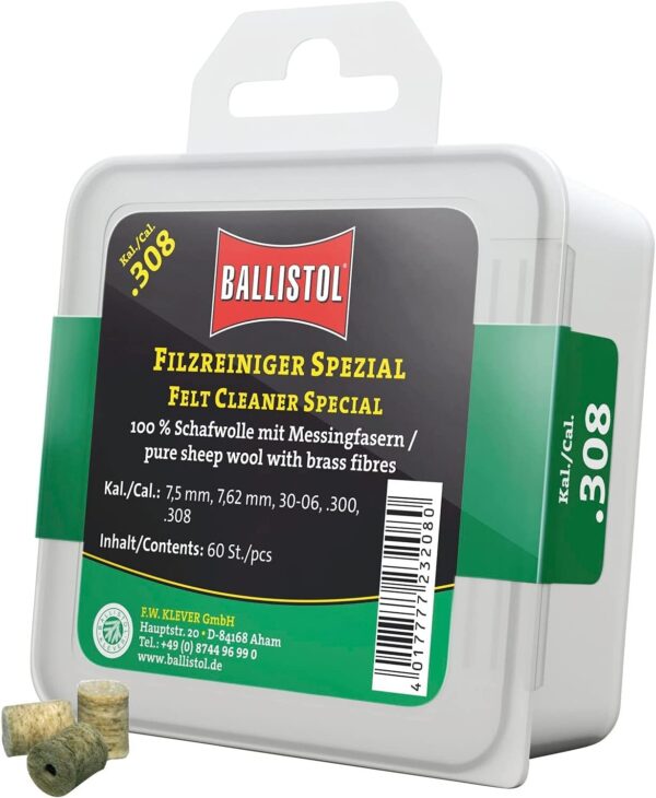 BALLISTOL Detergente speciale per feltro Kal.308, 60 pezzi