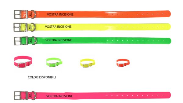 COLLARE ALTA VISIBILITA INCISIONE PERSONALIZZATA 2,5 X 55 CM COLORE A SCELTA