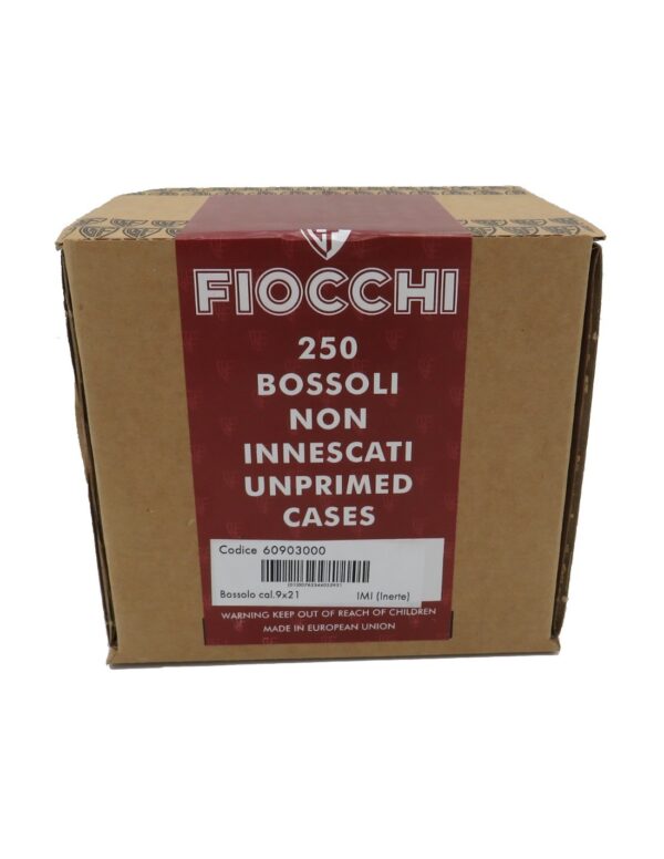 Bossoli non innescati Fiocchi cal. 9x21 IMI confezione da 250 pz