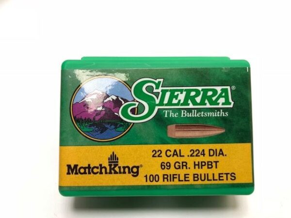 SIERRA MATCHKING RIFLE BULLET 22 CAL (.224) DIA. 69gr HPBT