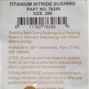 Redding Reloading .289 Titanium Nit Neck Siz BSH 76289