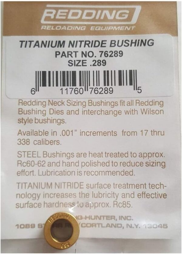 Redding Reloading .288 Titanium Nit Neck Siz BSH 76288