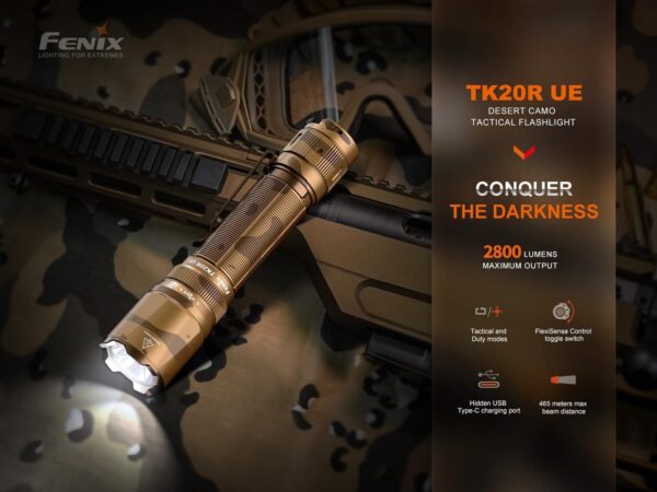 FENIX TK20R, torcia LED ricaricabile ultra luminosa a lungo raggio