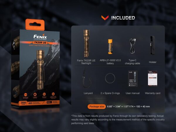 FENIX TK20R, torcia LED ricaricabile ultra luminosa a lungo raggio