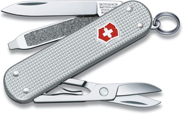 Victorinox Classic Alox, 5 funzioni con nervarvature argento