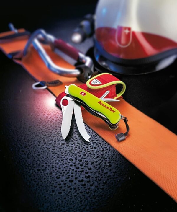 Victorinox, Rescue Tool coltellino tascabile illuminazione notturna di colore giallo