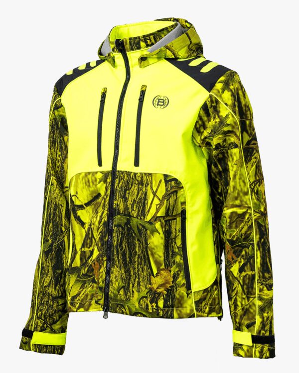 BITRABI Giacca SOFTSHELL DA CACCIA TIGER GIALLO FLUO