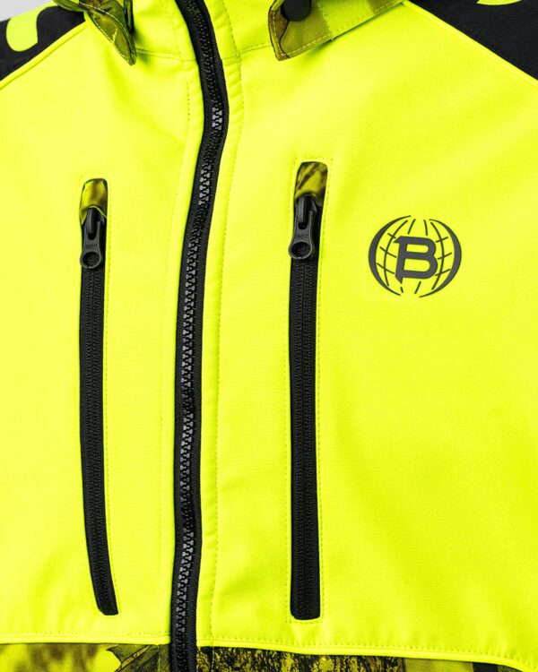 BITRABI Giacca SOFTSHELL DA CACCIA TIGER GIALLO FLUO
