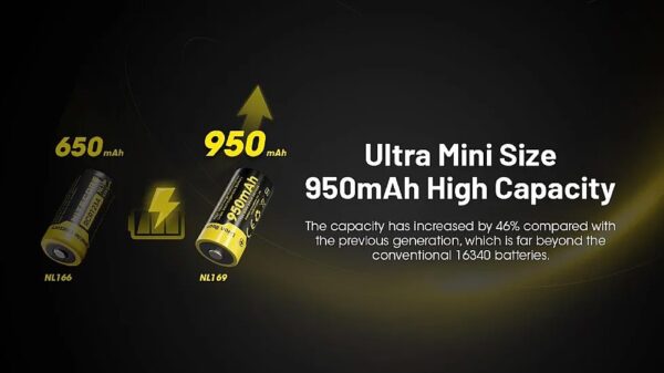 Nitecore NL169 950mAh CR123 Ricaricabile 16340 Battery