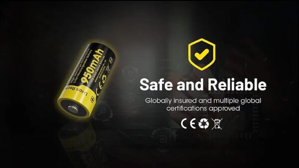 Nitecore NL169 950mAh CR123 Ricaricabile 16340 Battery