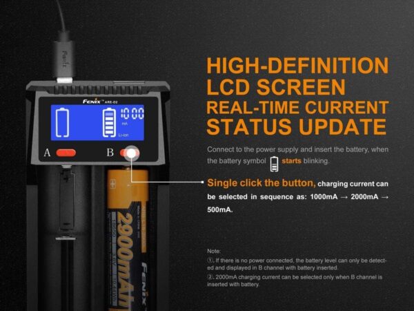 Fenix - Caricabatterie ARE-D2 con doppio alloggiamento