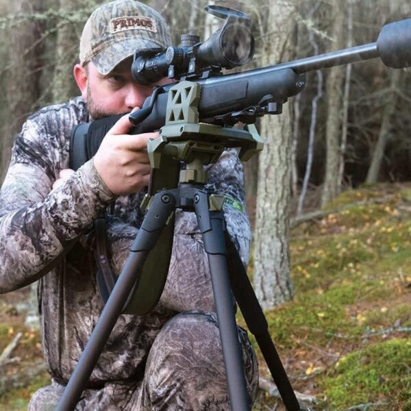 Primos Hunting Treppiede in alluminio Edge con morsetto per pistola