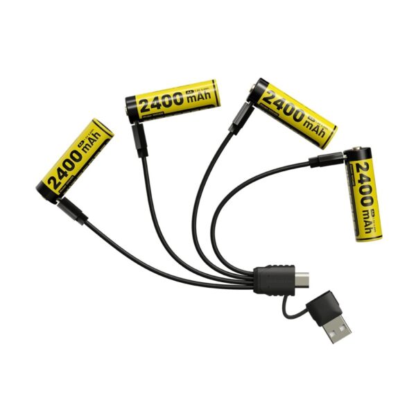 NITECORE BATTERIE RICARICABILI DA 2400mAh USB-C CONF. 4 (NC-NH2400)