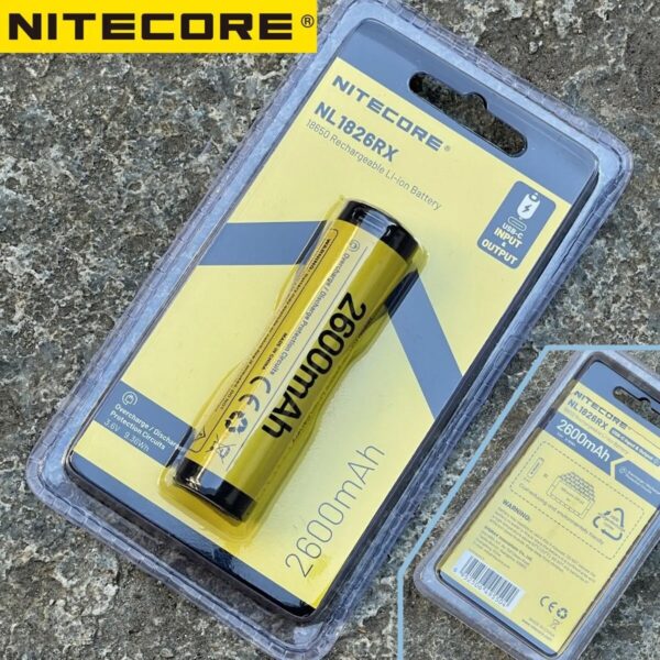 Nitecore - NL1826RX con plug USB-C - Batteria Ricaricabile Li-Ion 3.6V 2600mAh