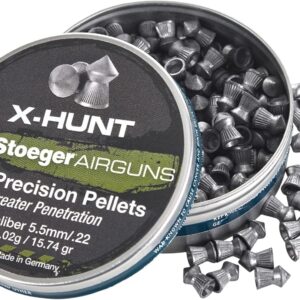 Stoeger pallini pellet a punta X-Hunt Calibro 5,5 mm (.22) PZ. 200