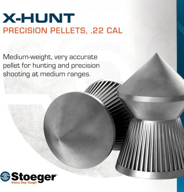 Stoeger pallini pellet a punta X-Hunt Calibro 5,5 mm (.22) PZ. 200