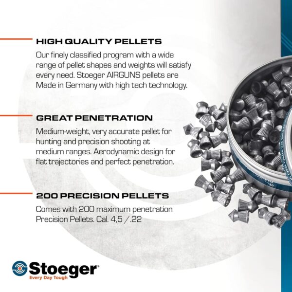 Stoeger pallini pellet a punta X-Hunt Calibro 5,5 mm (.22) PZ. 200
