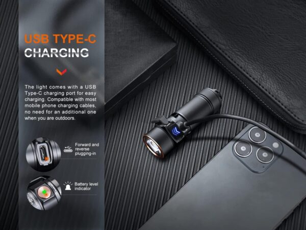 FENIX E18R v2.0, mini torcia EDC ricaricabile 1200 lumen 146 m