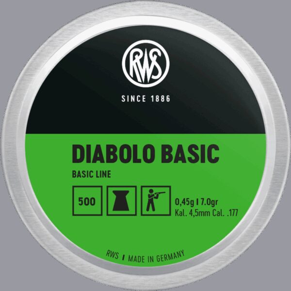 RWS DIABOLO BASIC PIOMBINI ARIA COMPRESSA CAL. 4.5 CONF. 500 PZ.